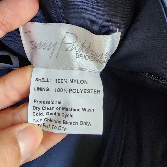 Jenny Packham Long-Sleeve Illusion Back Dress In Midnight Style JP1011 Size 4 - Picture 6 of 8